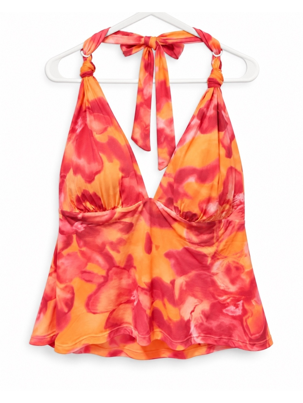 Wild Fable Orange Pink Print Halter Tank Top 1X